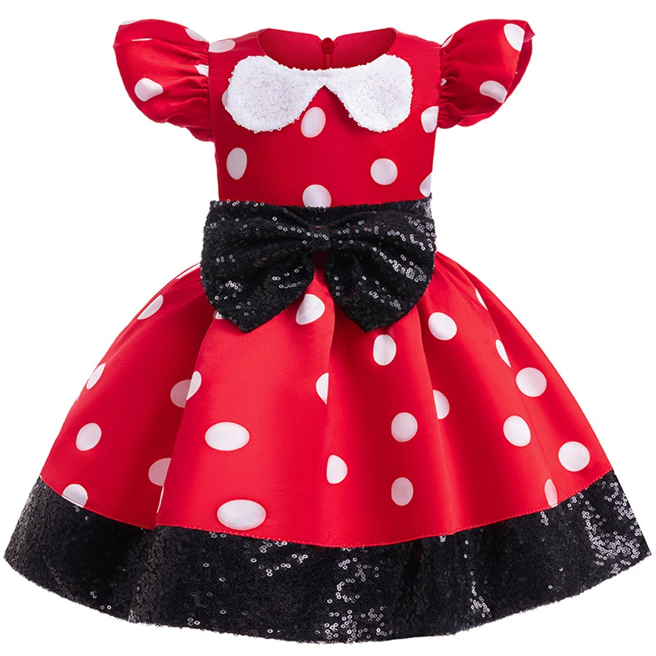 Hot Sell Disney Minnie Princess Dress Cosplay Costume Fancy Party Frock Role Play Carnival Kids Halloween Outfits 12M-6T