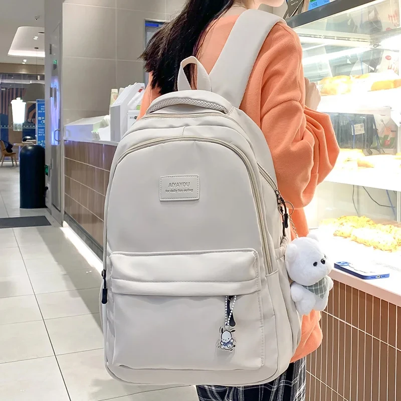 Mochila de faculdade impermeável de alta capacidade para meninas, bolsa de livro de viagem fofa, bolsa para laptop feminina, senhora, moda, nova