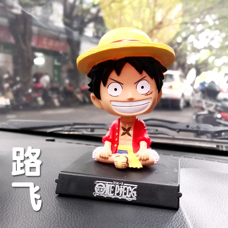 9 styles Anime One Piece Q version la tête peut être secouée décoration de voiture ornements support pour téléphone figurine PVC modèle jouet cadeau