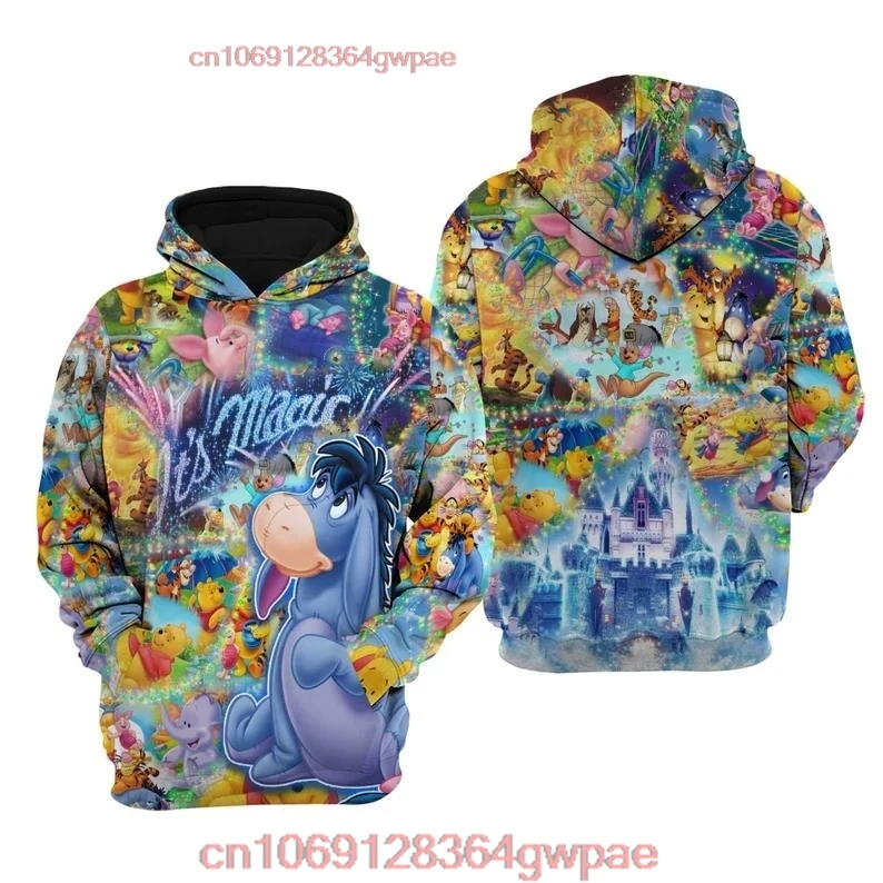 Eeyore Pooh Tigger Piglet Castle | Disney Sweatshirt/Hoodie/Jacket | Unisex Cartoon Graphic Outfits | Clothing Men Women