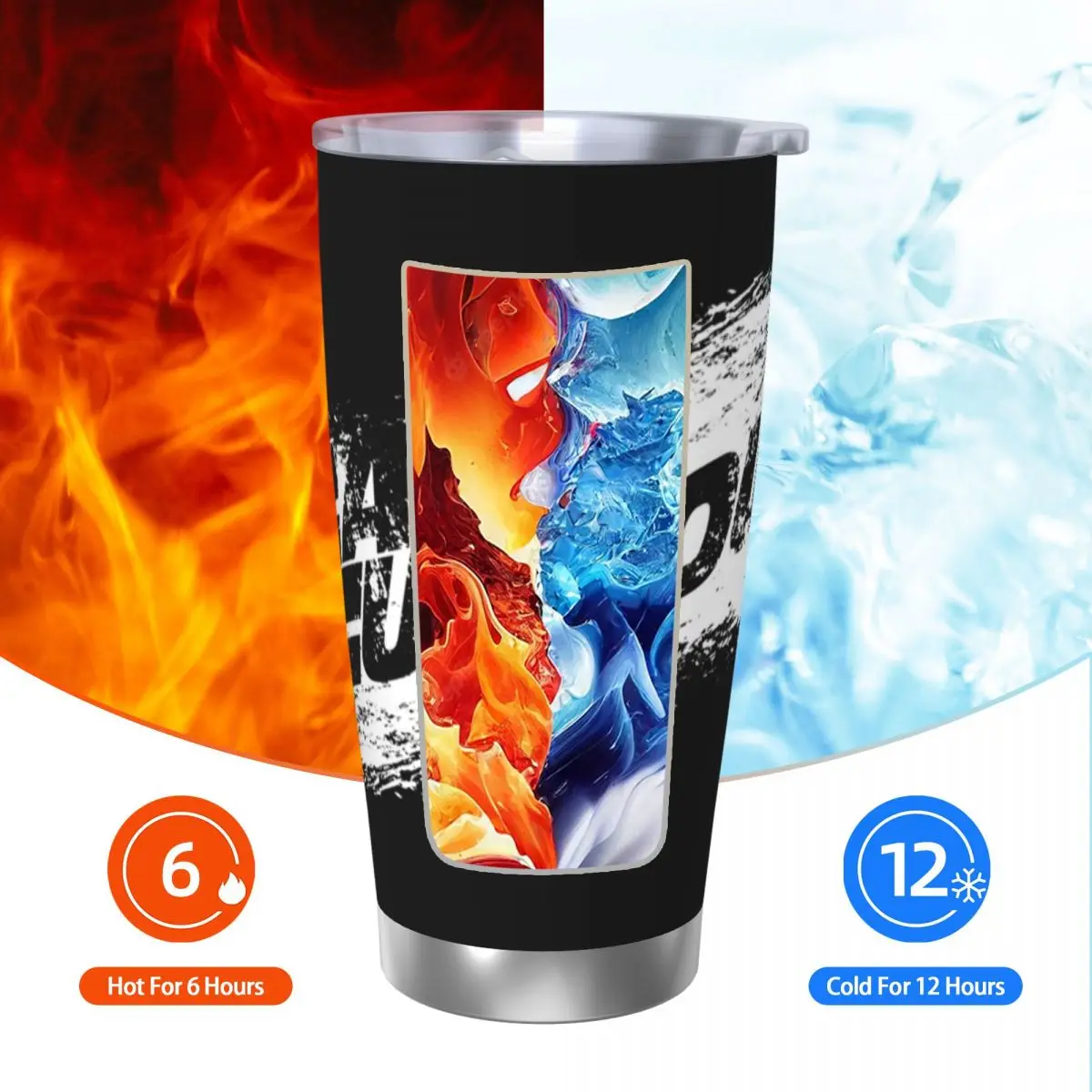 كوب سريع وغاضب 9 من الفولاذ المقاوم للصدأ معزول بالفراغ زجاجة حرارية باردة من القش مع غطاء 20 أونصة