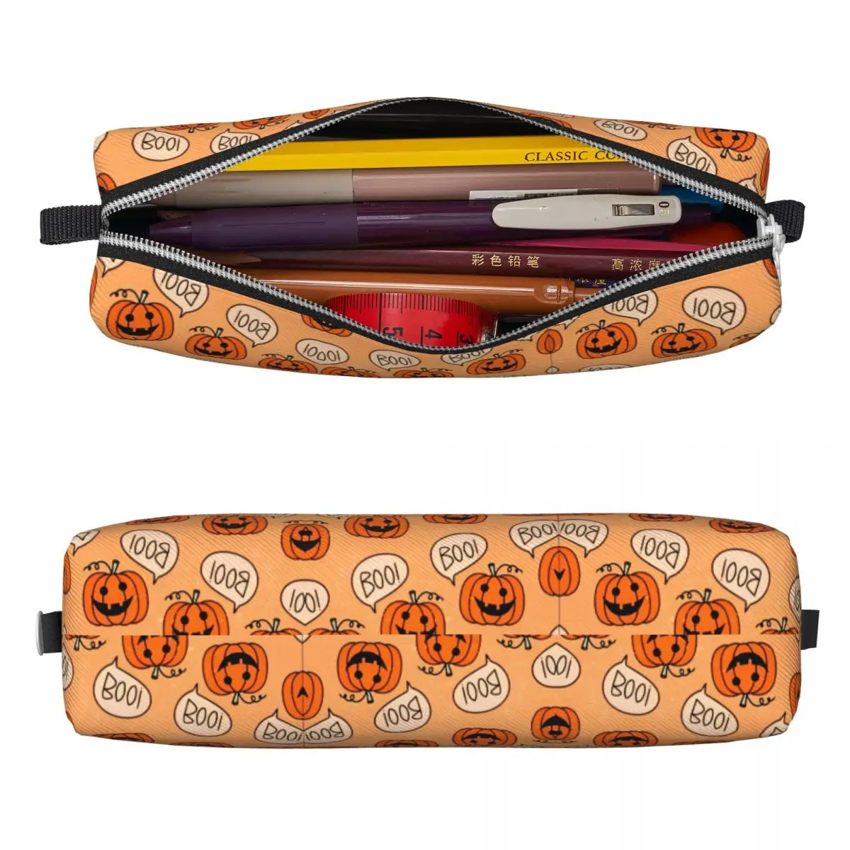 Lovely Halloween Pumpkins Ghosts Pencil Case Kawaii Pencil Box Pen for Student Large Storage Bags Students School  Accessories