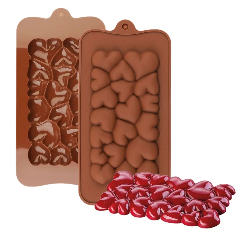 Heart Shape Chocolate Bar Silicone Mold Candy Dessert Mould Baking Tool