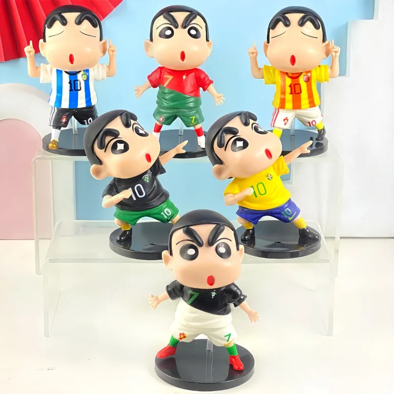 Crayon Shin-chan Sport Series Anime Figurine Car Decoration Model Toy for Friends or Children Gifts