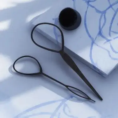 

2Pcs Crochet Braids Hair Needle Ponytail Updo Styling Maker Hair Accessories Easy Hairstyle Tool for Parties Hairdressing Black