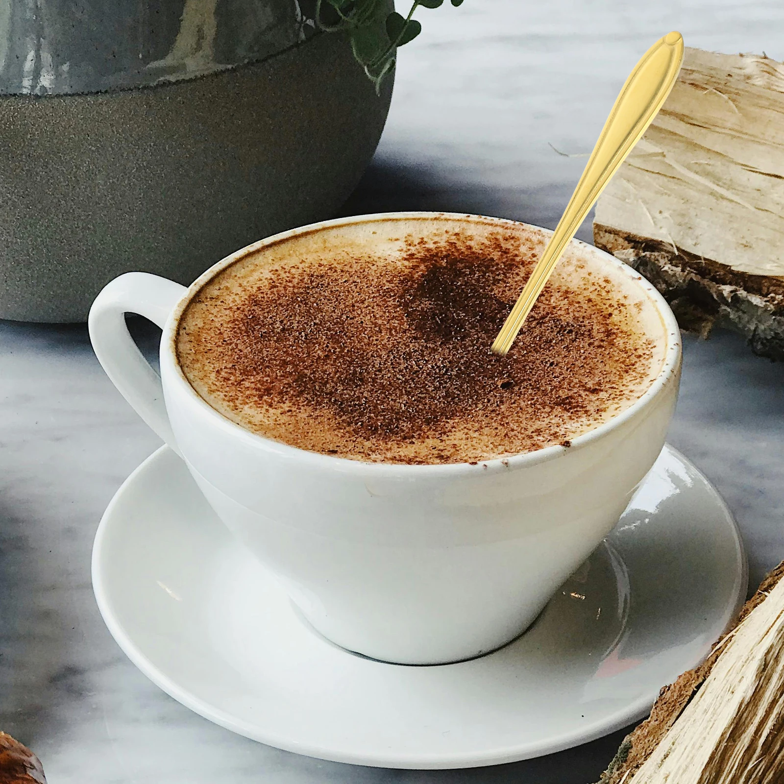 

2pcs Coffee Stirring Stainless Steel Long Handle Mixing Drinks Honey Desserts Latte Kitchen ToolsSpoons For Desserts Mini
