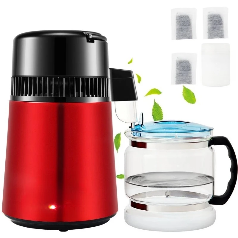Water Distiller 1.1 Gallon Stainless Steel Electric Distilled Water Maker Dual Temp Display 0-99H Timing