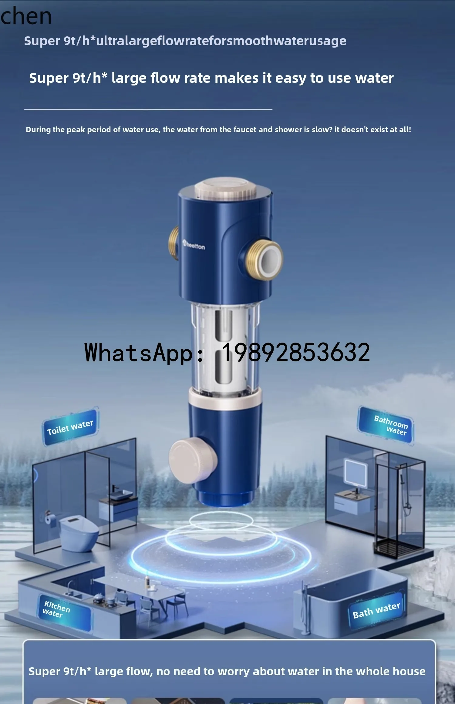 H4  pre-filter household backwash water purifier automatic cleaning water dispenser whole house