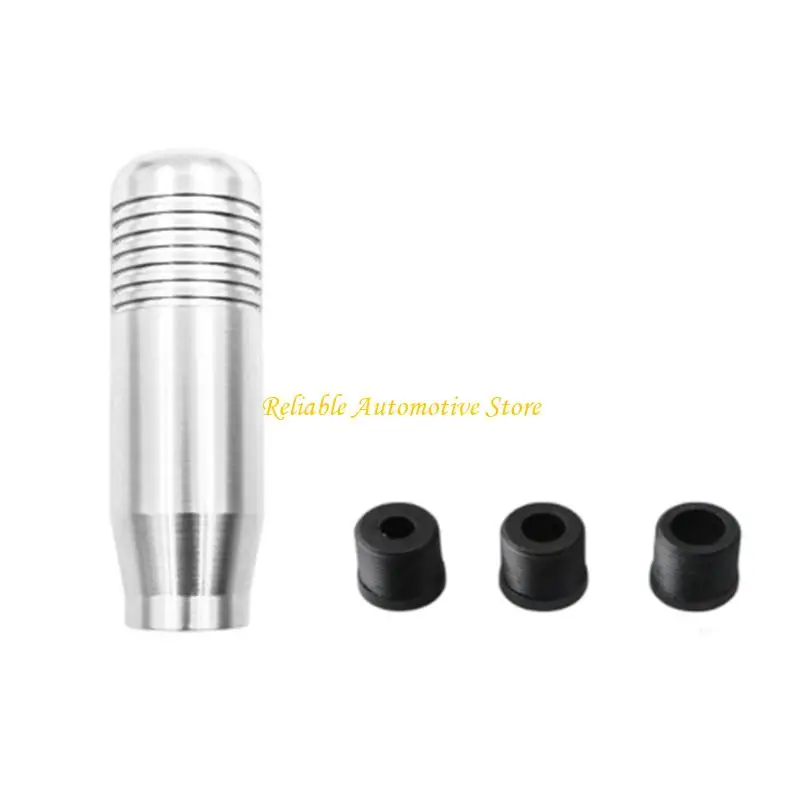 M68B Manual Gear Knob for Car Interior, Aluminum Gear Lever Handle with Tapered Grip Lines for Daily Driving Cabin Use