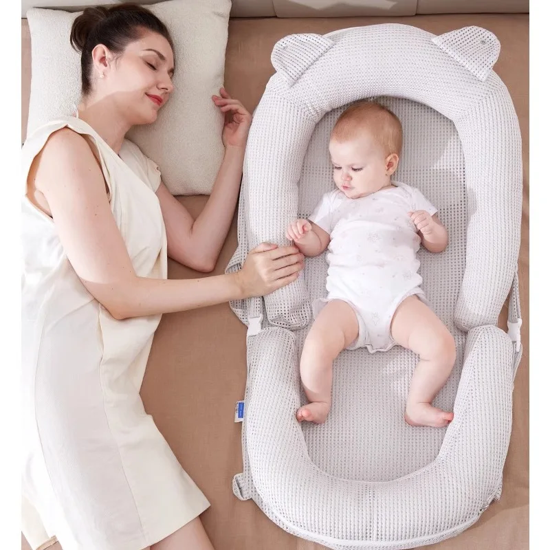 

Baby Cribs Middle Bed Newborn Anti Pressure Biomimetic Bed Soothing Sleeping Cradle Baby Anti Startle Nest Portable Movable Bed