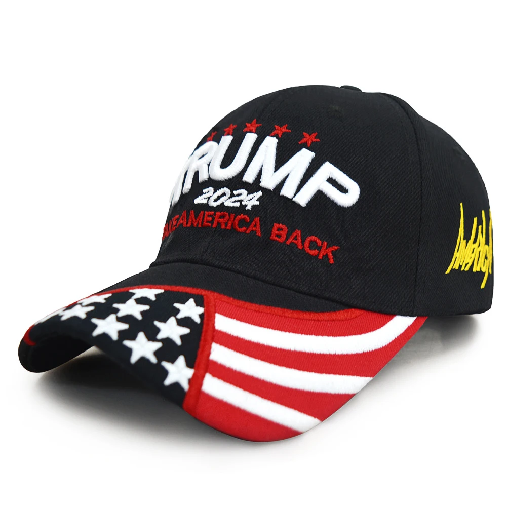 Trump 2024 Baseball Cap 3D Embroidery Duck Tongue Hat Adjustable Snapback President Hat Take America Back for Outdoor Sports