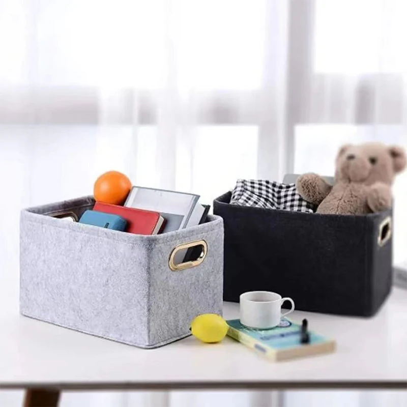 

Felt Folding Storage Basket Miscellaneous Dirty Clothes Storage Basket Child Toy Snack Storage Box Table Sundries Organizer