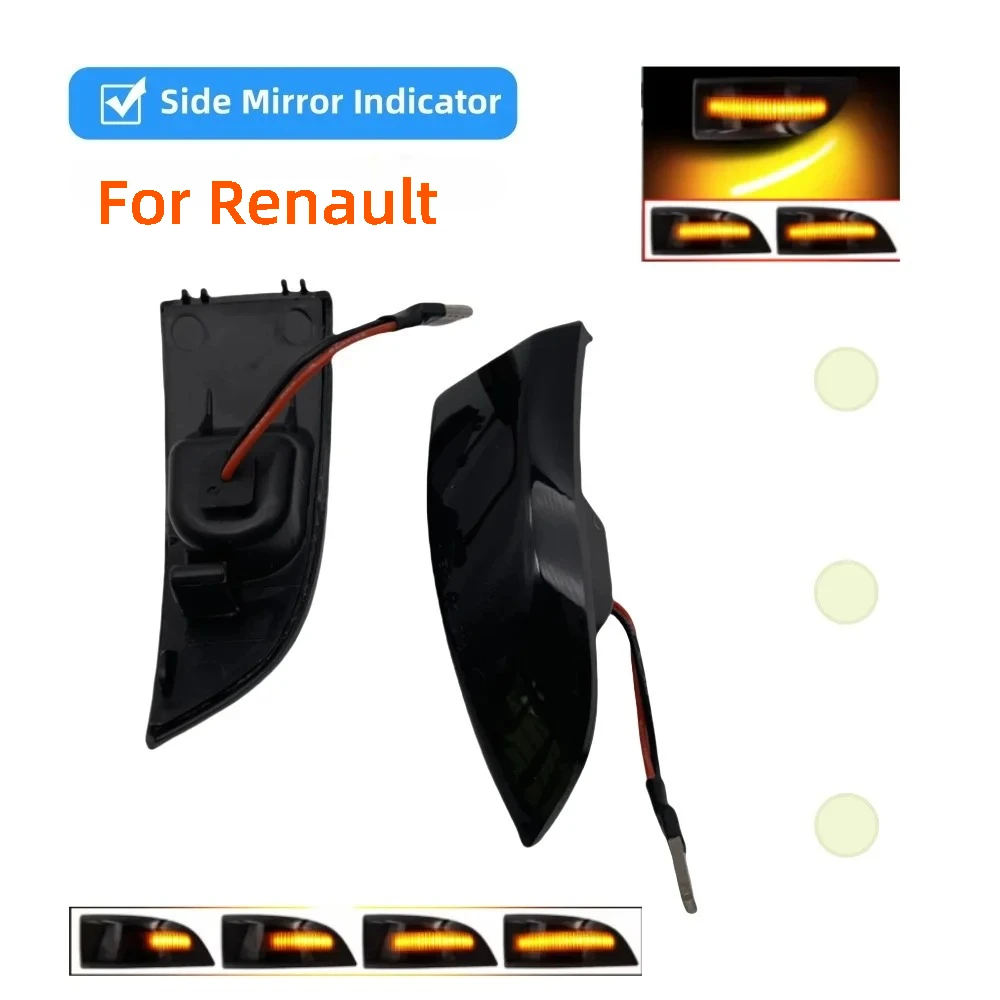 

LED Dynamic Turn Signal Light Side Mirror Indicator Lamp for Renault Megane Scenic Fluence Latitude Safrane Samsung Latitude