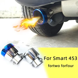 Car Exhaust Muffler  Stainless Steel Pipe Chrome Trim Modified Car Rear Tail Throat Liner For Smart fortwo forfour 453