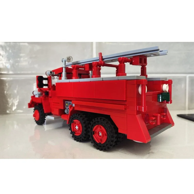 

MOC-189081 City Road New Fire Truck Building Block Model 486 Parts MOC Boys' Children's Birthday and New Year Toy Gift