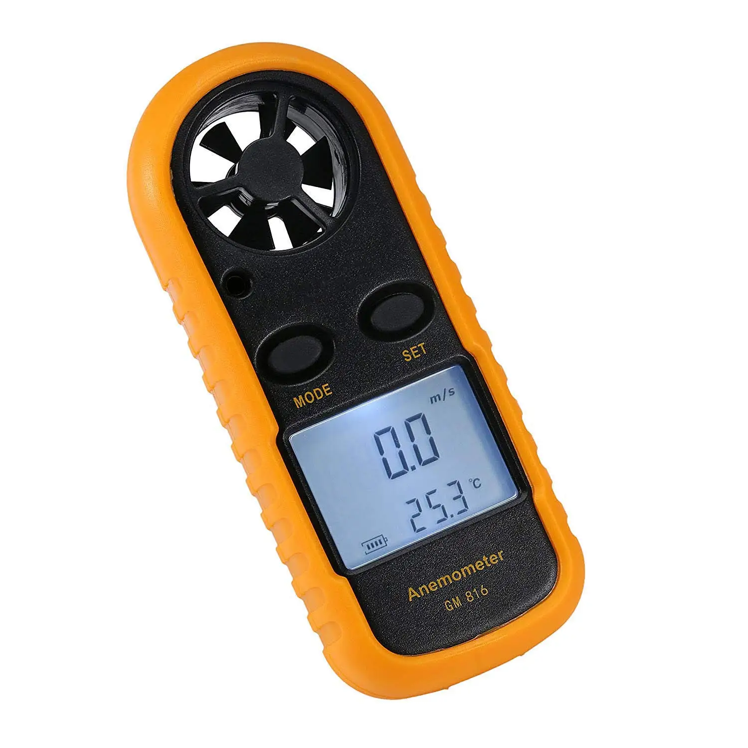 

Anemometer Handheld Digital LCD Backlight Anemometer Instrument Lightweight Air Flow Rate Measurement Thermometer