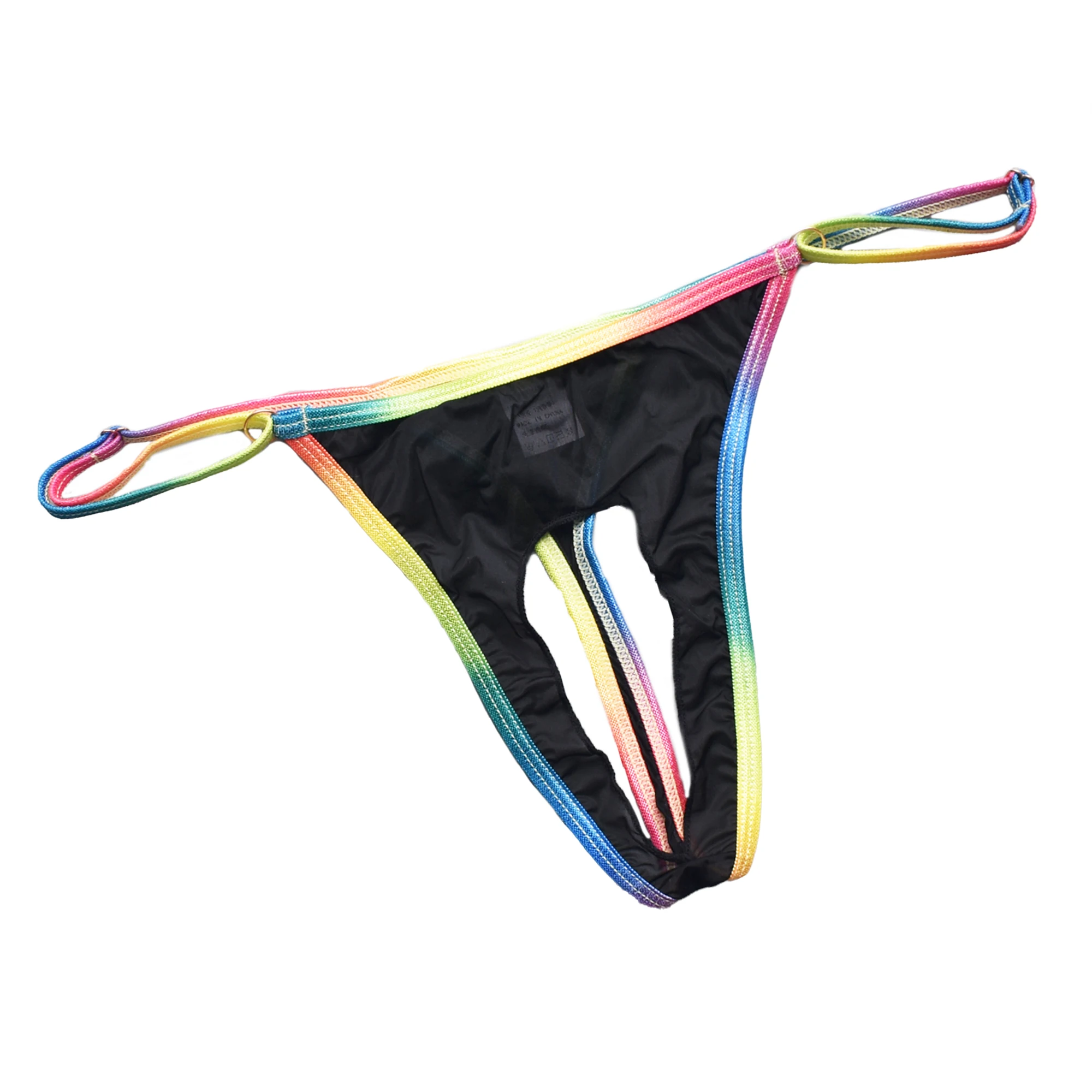 

Men Adjustable Underwear Front Open Hole G-strings Sexy Sheer Ice Silk Thongs Erotic Gay Male Underpants Lingerie Bikini Briefs