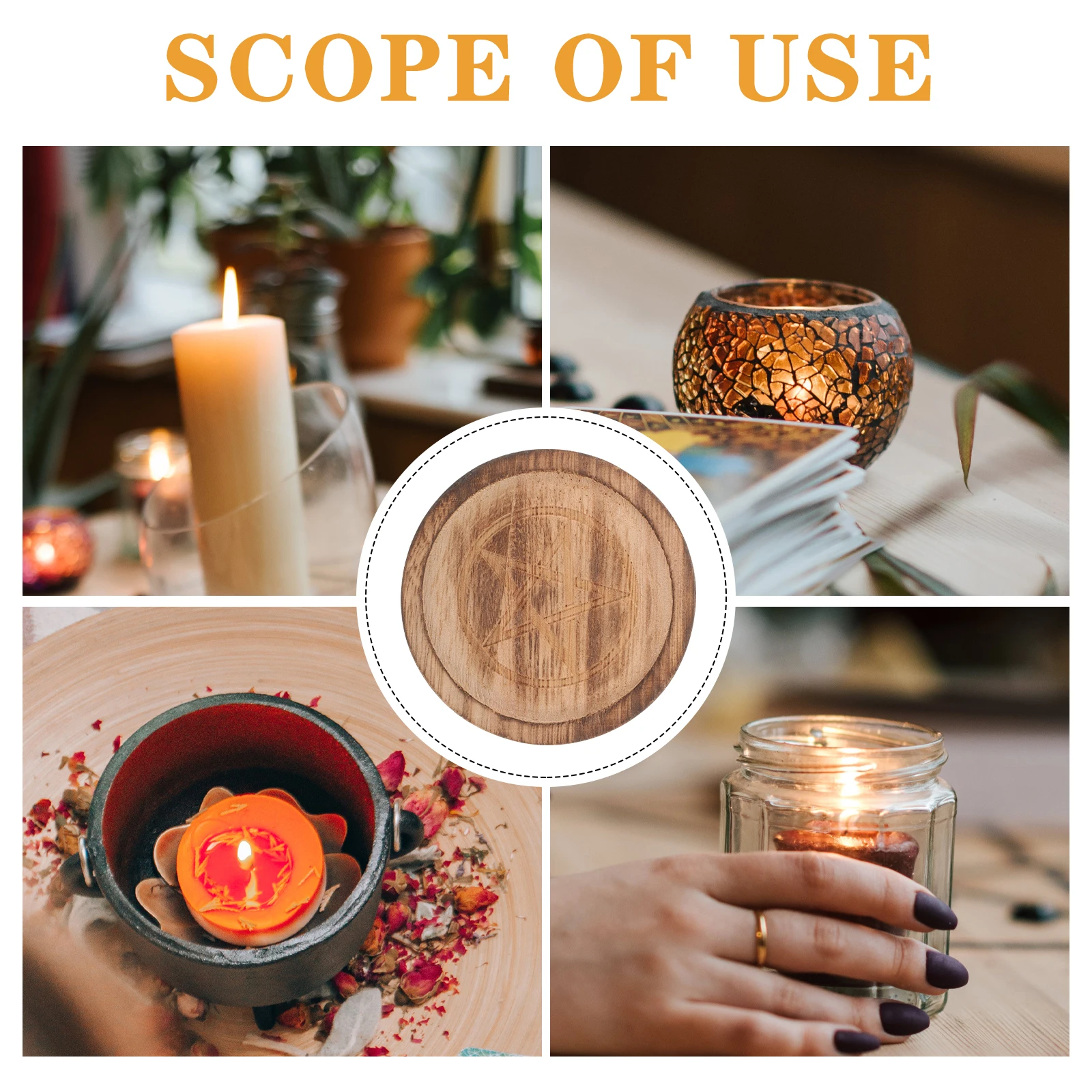 

Wooden Pentagram Rustic Small Candlestick For Home Wedding Party Decoration Tealight Holder Natural Wood Stand Unique