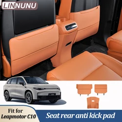LINNUNU For Leapmotor C10 2024 2025 2026 car Anti-Kick Dirty Mats Car Seat Back Pad Leather Protector Interior Auto Accessories