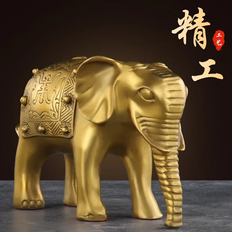 Brass Elephant Decoration Opening Gift Home Crafts Brass Elephant Fortune Drinking Elephants Factory Wholesale