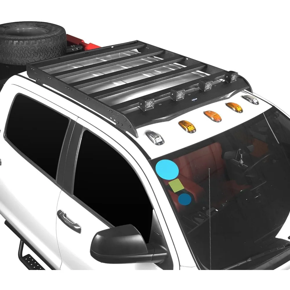 U-Box Tundra حامل سقفي سلة الناقل البضائع ث/أضواء LED متوافقة مع Toyota Tundra Crewmax 2014 2015 2016 2017 2018 2019 2020 #2