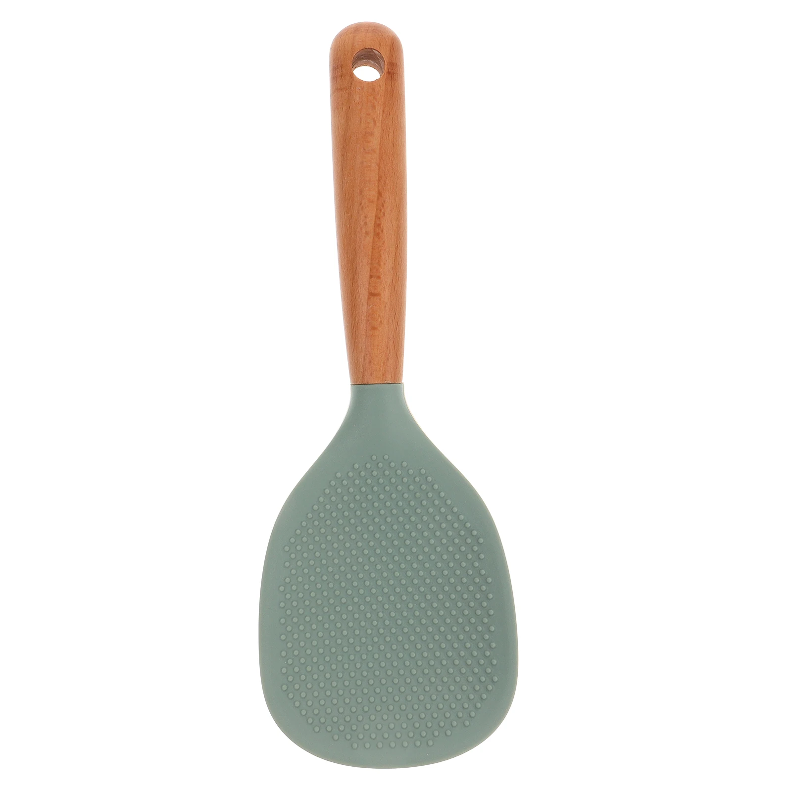 

Rice Scooper with Wood Handle Non Stick Silicone Spatula for Electric Rice Cooker Kitchen Tools Serving Sushi and Foods