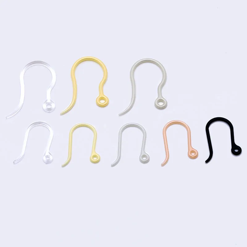 50 Stück 13 x 16 mm antiallergische Silikon-Ohrhaken, Ohrringe, Verschlüsse, Ohrringe, Drähte für Schmuckherstellung, DIY-Ohrringe, Zubehör
