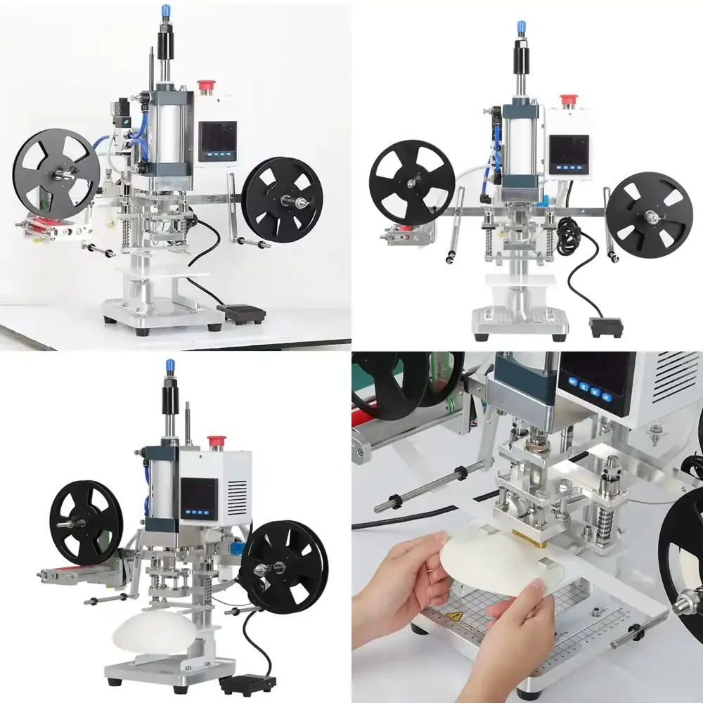 

Vinica Semi-Automatic Pneumatic Hot Melt Adhesive Press Machine for Shoe Insoles Underwear Cotton Cups Hot Pressing
