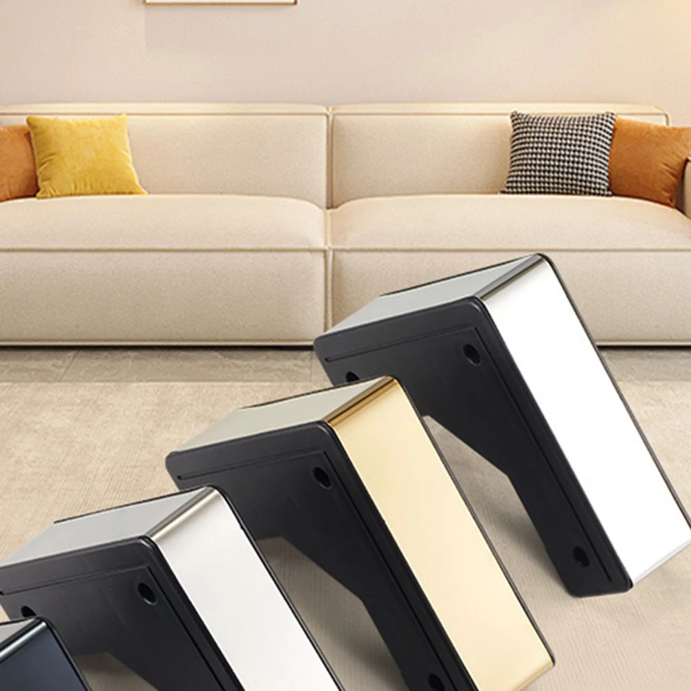 

Набор из 4 черных регулируемых L-образных ножек для мебели: для диванов, кофейных столиков, тумб под телевизор, кроватей, с противоскользящими накладками для улучшения устойчивости