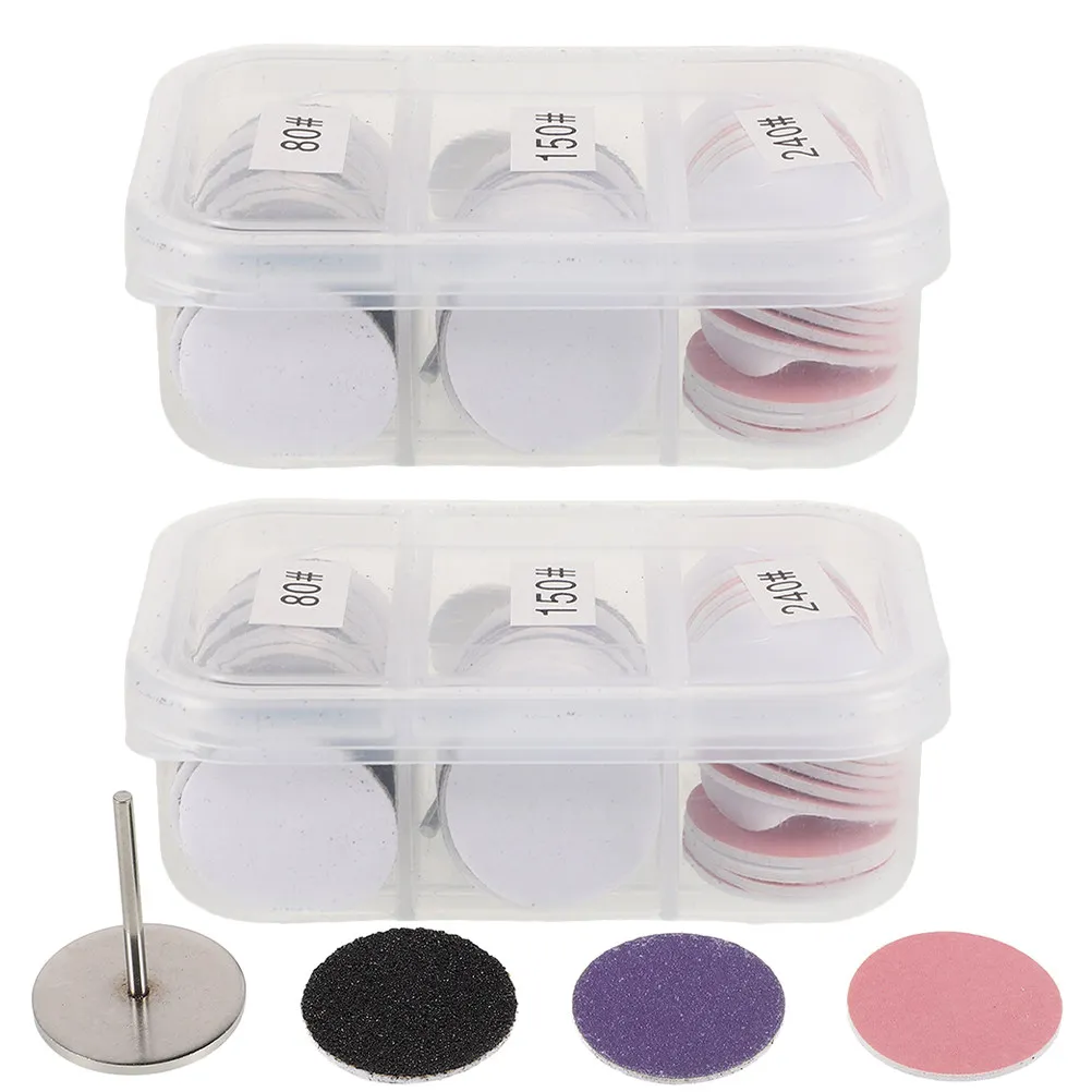 120Pcs Foot File Replacement Sandpaper Discs Circular Nail Drill Bit for Foot Grinding Dead Cracked Skin Removal Nail Care