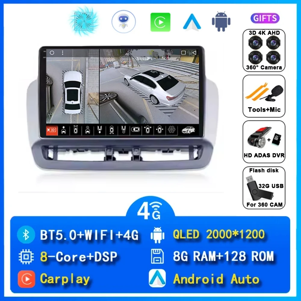 12G + 256G QLED Touchscreen Voor Seat Ibiza 2012-2015 Android 15 Auto Radio Auto Multimedia Video speler 5G WIFI BT GPS Navigatie