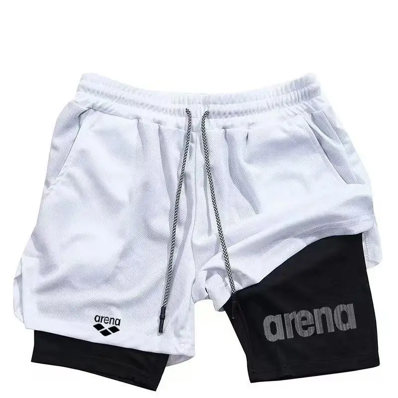 Summer men's gym shorts, beach surfboard shorts, breathable quick drying sports launched image 5