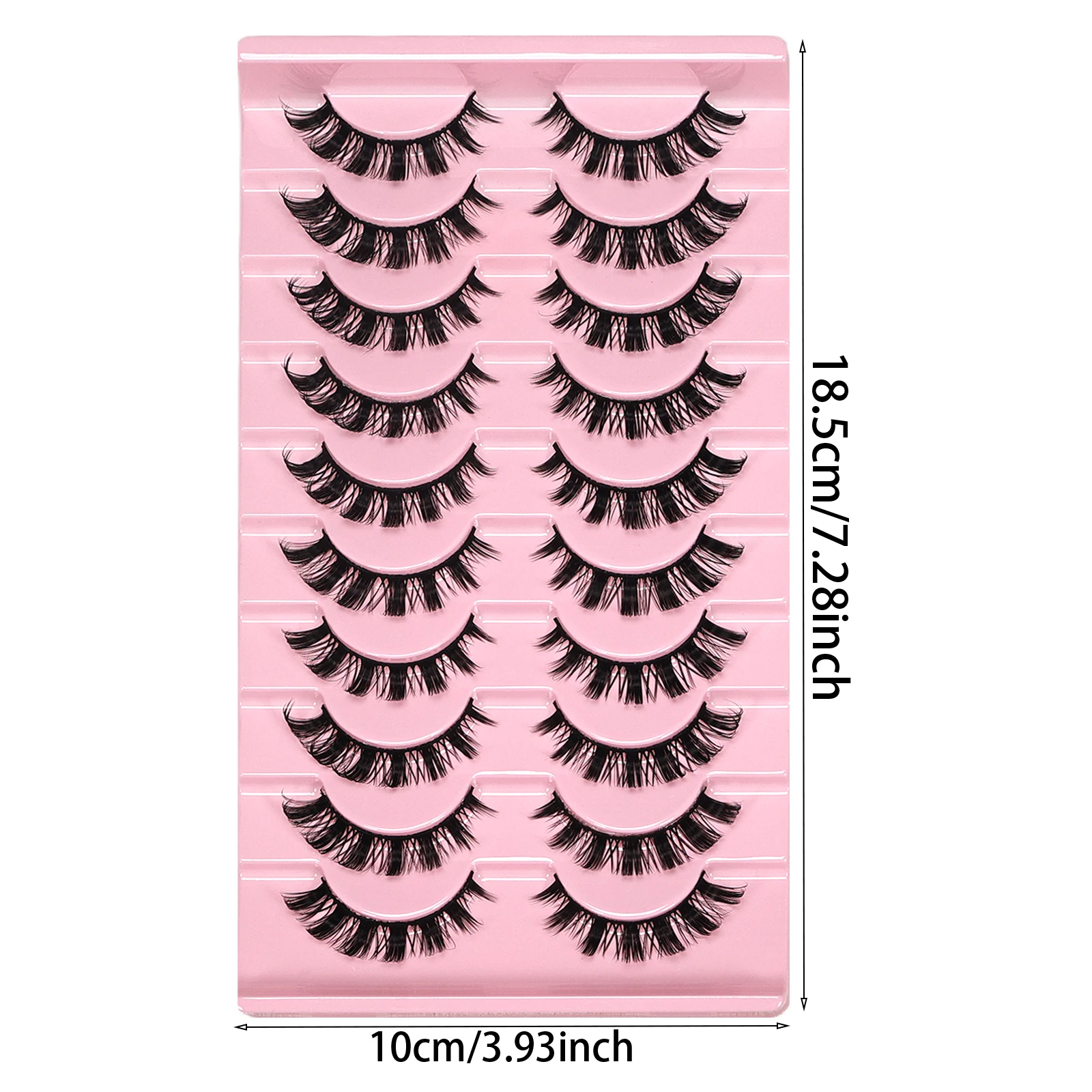10 Paar DD Curl Russian Strip Lashes, flauschige Volumen-Wimpern aus Kunstnerz, dramatische, unordentliche, dicke künstliche Wimpern – Detail 4