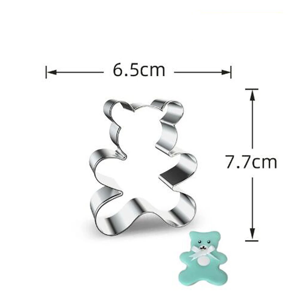 

1pcs patisserie reposteria Bear Stainless Steel Cookie Cutter Fondant Cake Decor Tool Plaste Mold Cupcake Sandwich Biscuit Mould