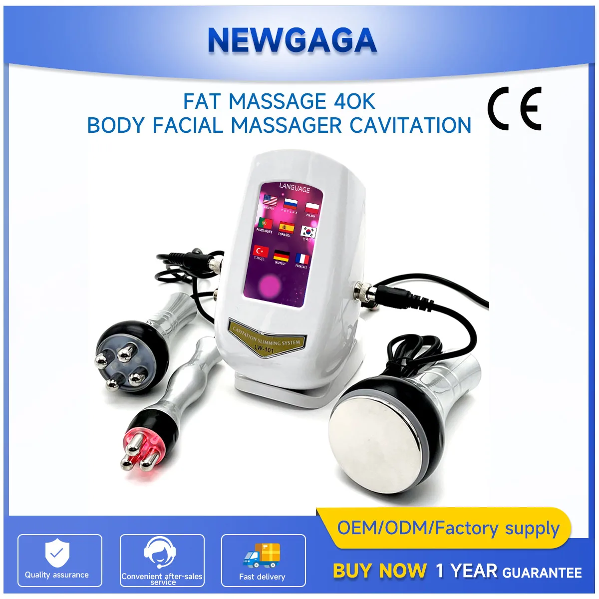 

NEWGAGA 40K Cavitation Ultrasonic Machine Skin Rejuvenation Beauty Device Skin Tighten Body Shaping Massage Face Lifting Tools