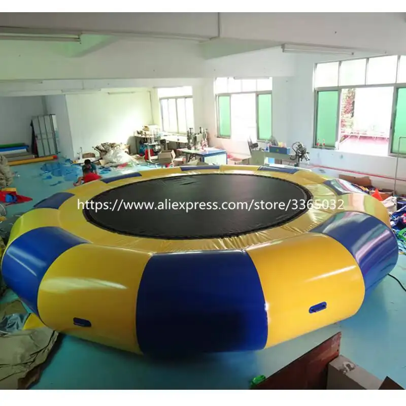 Trampoline gonflable personnalisé de saut d'eau de 3M de diamètre, jeux de Trampoline de parc aquatique flottant à vendre