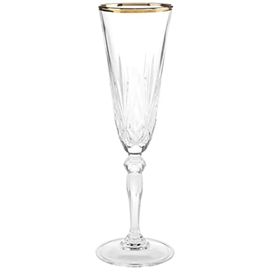 

Siena Collection Crystal Glass with Gold Band Design, Set of 4