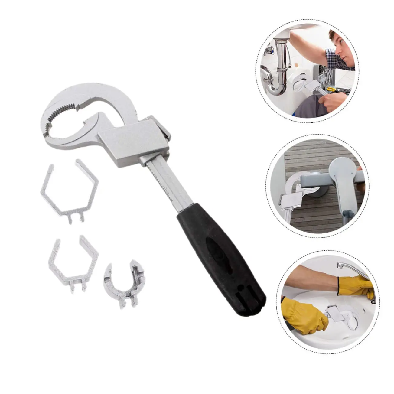 1set adjustable double-ended wrench universal 3 in 1, disassembly assembly faucet valve connecting pipe shower head