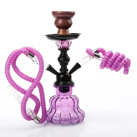 Small double-tube hookah set (multi-color options: blue/purple/pink)-fashion trend, enjoy a leisurely time