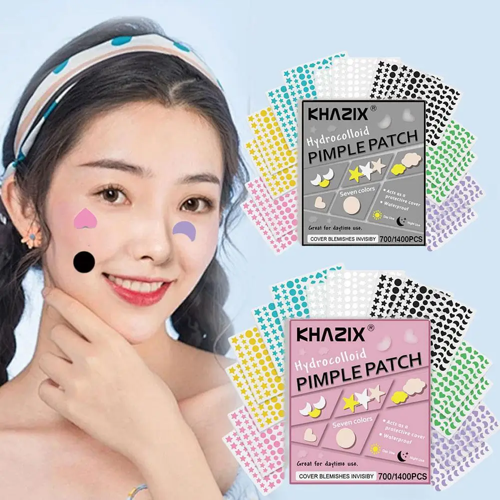 

700/1400 Pcs Star Moon Acne Patch Mild Non-irritating Lightens Acne Hydrocolloid Acne Sticker For Blackheads Closed Comedon F5R8