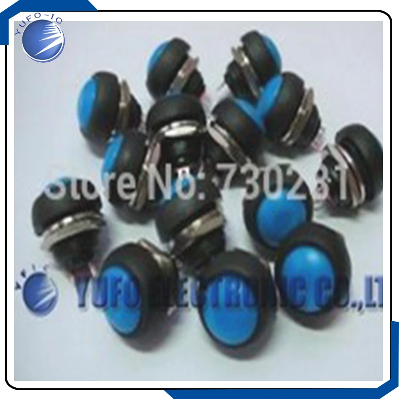 Free Shipping One Lot 40,Blue MOMENTARY OFF(ON) Push Button HORN Switch,33B