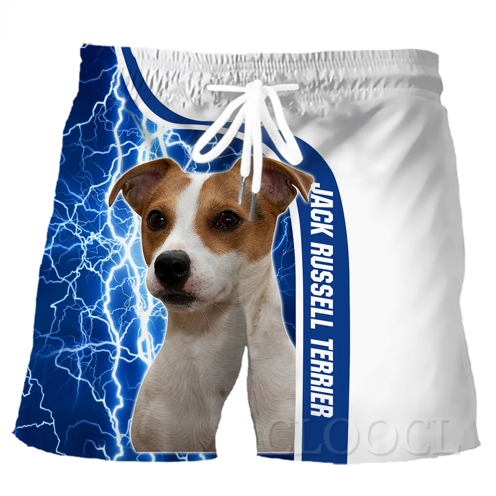 CLOOCL Men Shorts Jack Russell Terrier 3D All Over Printed Shorts Male Streetwear Teenager Casual Shorts Boy Girl Beach Shorts