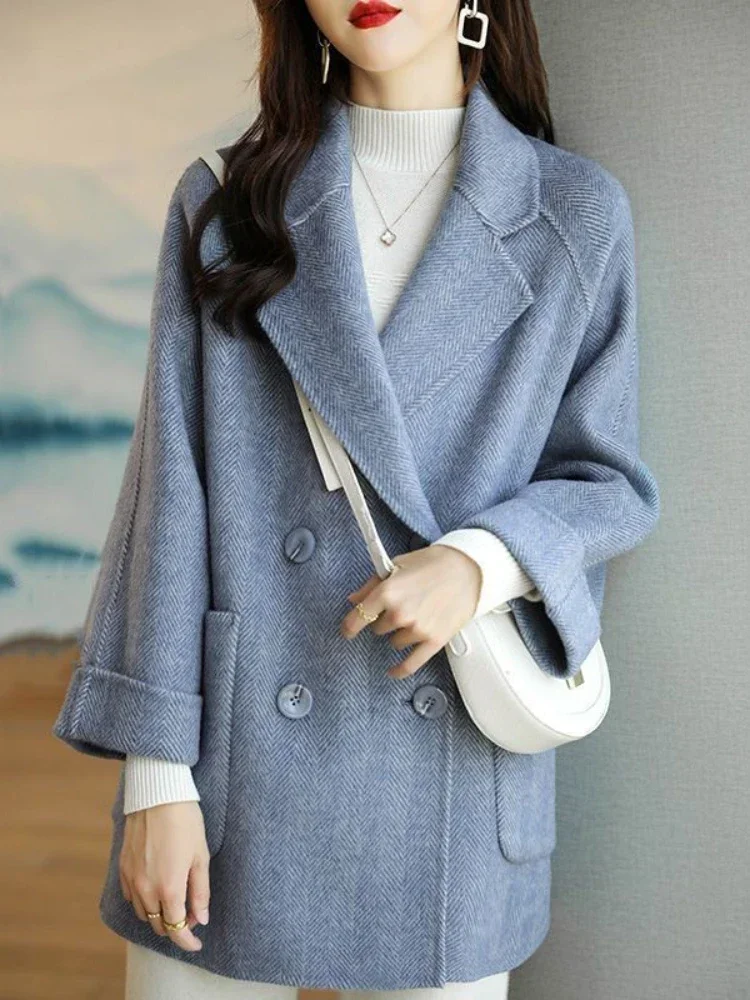 Wool Coat Elegance Coats and Jackets Women New In Autumn Winter Jacket Women Korean Style Long Sleeve Office Lady Trench Coat