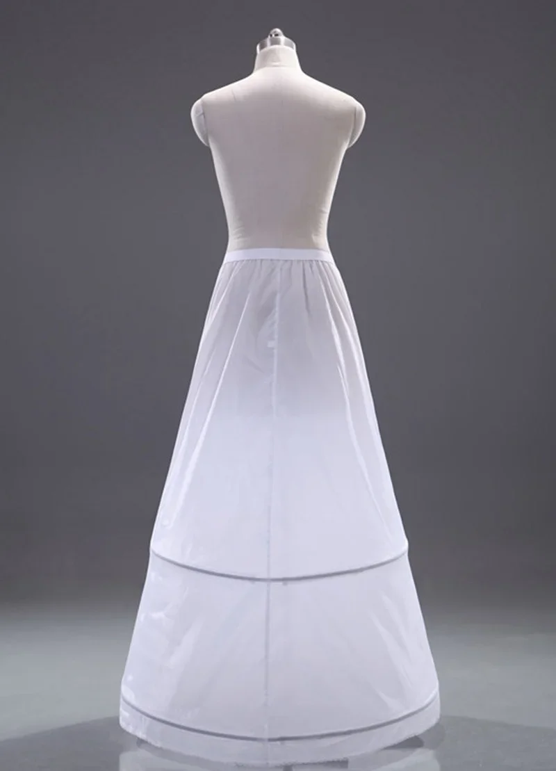 New White Bride Petticoats A-line 2-Hoop Wedding Dress Underskirt Formal Dress Crinoline Stock Hot Sale Wedding Accessories