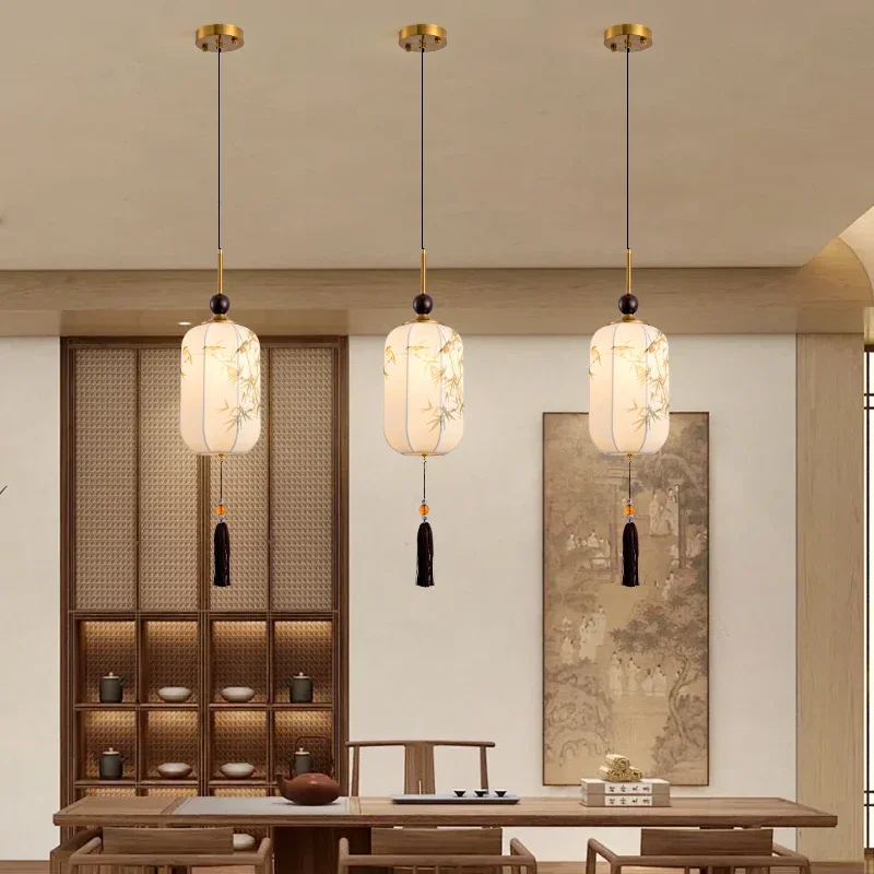 

2025 new model, new Chinese style medieval style, bedroom bedside chandelier, bar entrance, aisle calligraphy chandelier