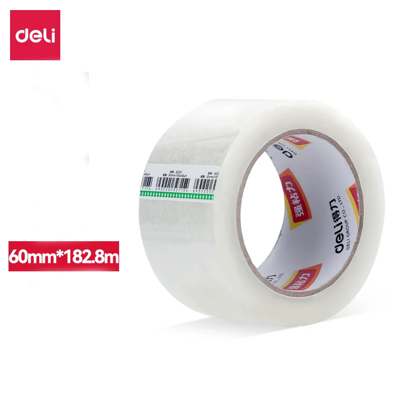 1 Stück Deli 30335 60mm * 200y * 45um Packband Dichtung sband transparentes breites Klebeband hohe Viskosität