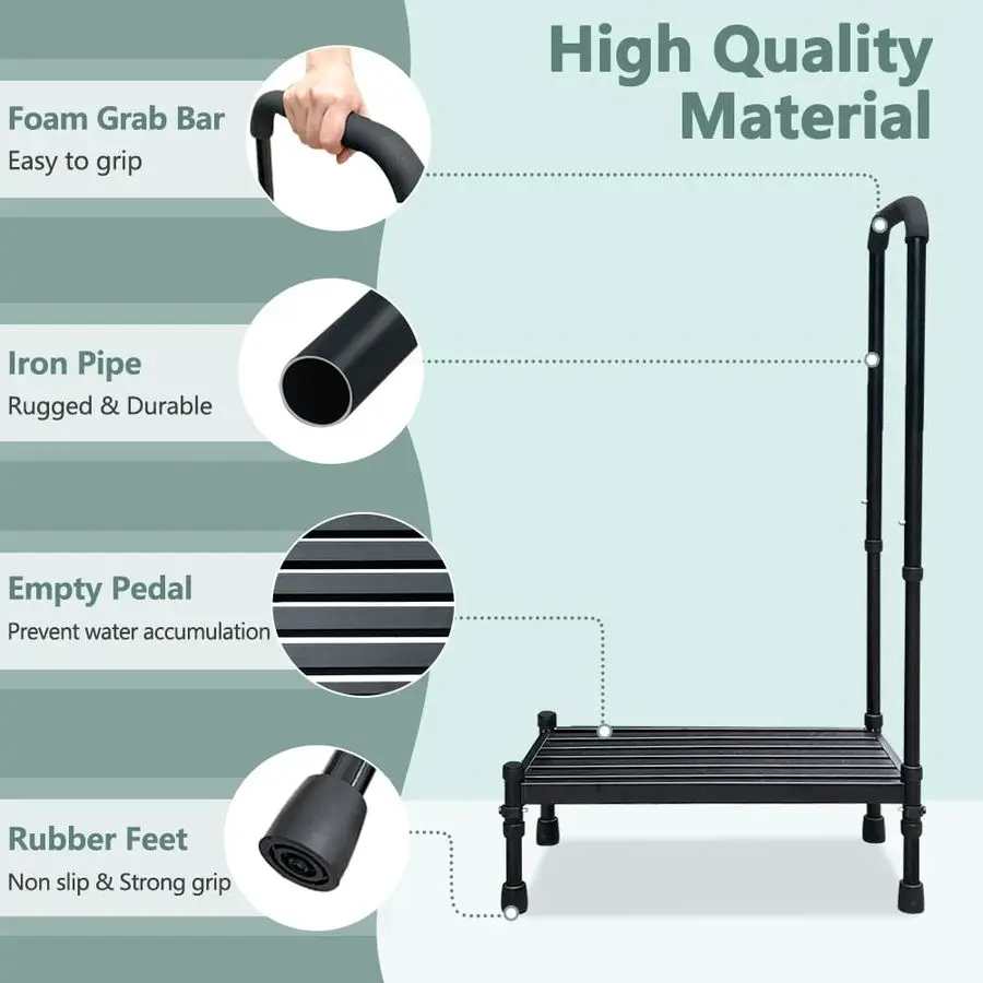 مقعد متدرج مع مقبض لكبار السن، خطوات مساعدة بجانب السرير للأسرّة العالية للبالغين وكبار السن، سيارة آمنة للمعاقين في الدفع الرباعي #2