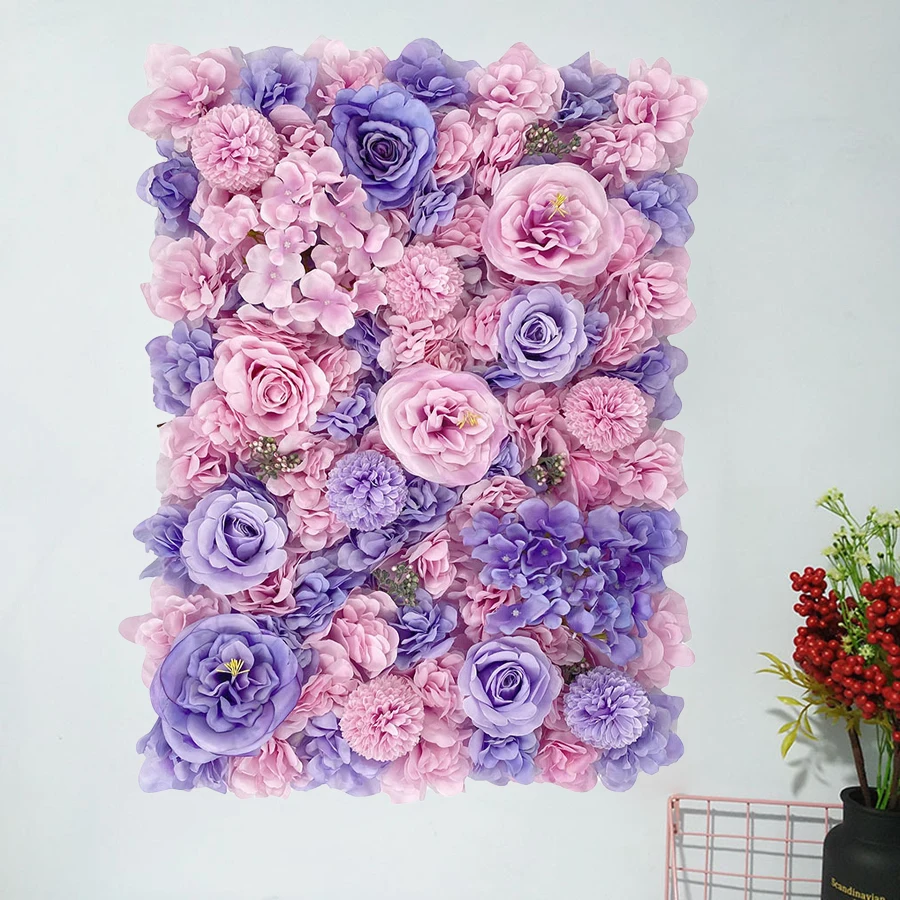 Flower Wall Artificial Flower Wall Panel Silk Rose Wedding Home Party Stage Background Decoration Artificial Plant