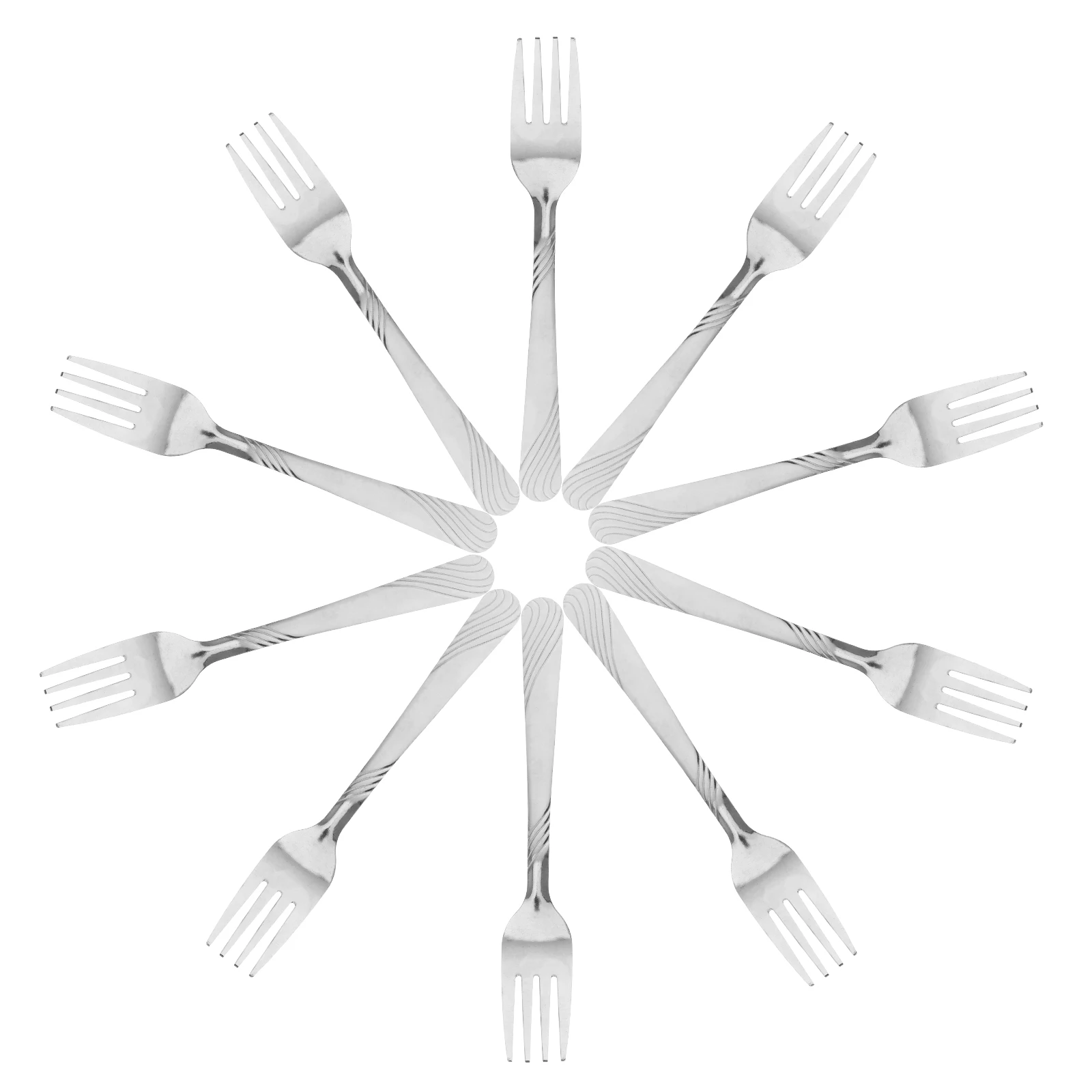 

24 Pcs Stainless Steel Forks Dessert Pattern Fruit Bulk Dinner Salad Cake Practical Barbecue Western Cutlery