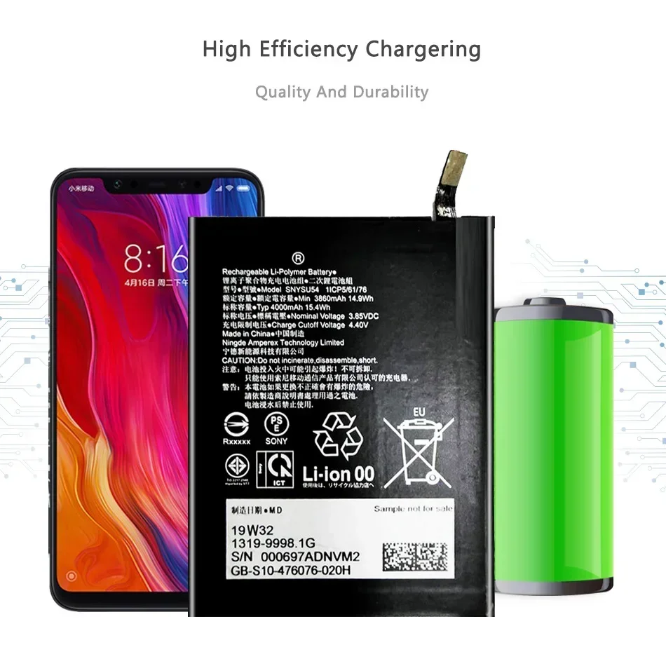 Full Capacity SNYSU54 4000mAh Large Capacity Mobile Phone Replacement Battery For Sony Xperia 1 II Smartphone Battery
